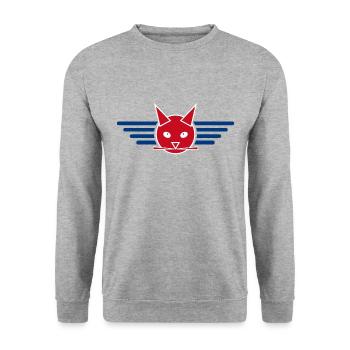 Conception créative de t-shirt Ailes de chat - Sweat-shirt Unisexe - gris chiné - Devant - Alina (178cm) & Michal (187cm)
