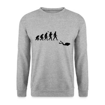 Evolution Tauchen Taucher - Unisex Pullover - Weißgrau meliert - Vorne - Alina (178cm) & Michal (187cm)