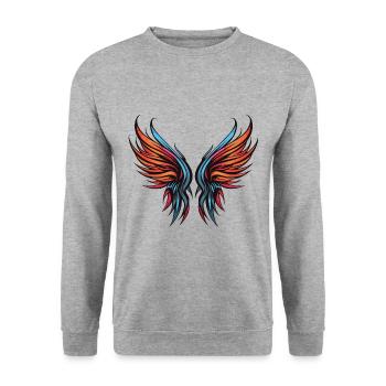 Icône d’aile - Sweat-shirt Unisexe - gris chiné - Devant - Alina (178cm) & Michal (187cm)