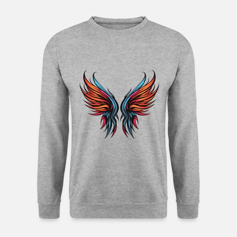 Flügel Symbol - Unisex Pullover - Weißgrau meliert