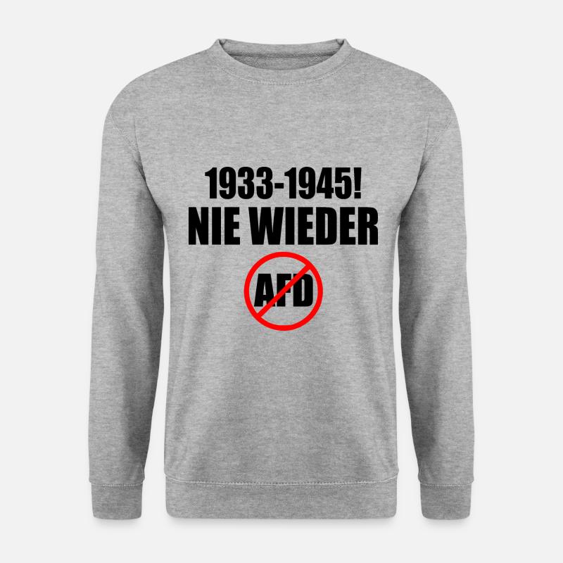 Nie wieder 1933 - 1945 - Unisex Pullover - Weißgrau meliert