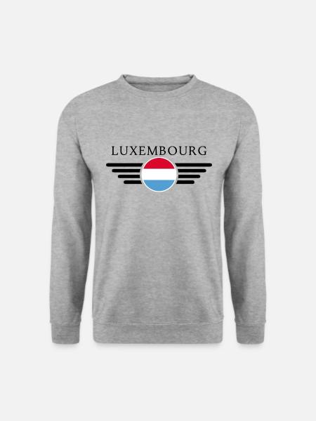 Luxemburg Stil T-Shirt - Unisex Pullover - Weißgrau meliert