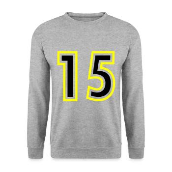 15 Number College - Unisex Sweatshirt - salt & pepper - Front - Alina (178cm) & Michal (187cm)