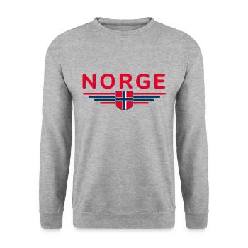 J’aime la tenue T-shirt design Norvège - Sweat-shirt Unisexe - gris chiné - Devant - Alina (178cm) & Michal (187cm)