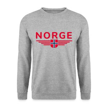 J’aime la tenue T-shirt design Norvège - Sweat-shirt Unisexe - gris chiné - Devant - Alina (178cm) & Michal (187cm)