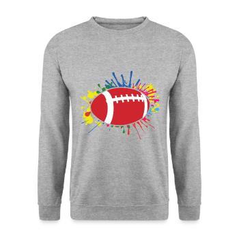 Rugby Dad Wie Ein Normaler Papa Nur Viel Cooler - Unisex Pullover - Weißgrau meliert - Vorne - Alina (178cm) & Michal (187cm)