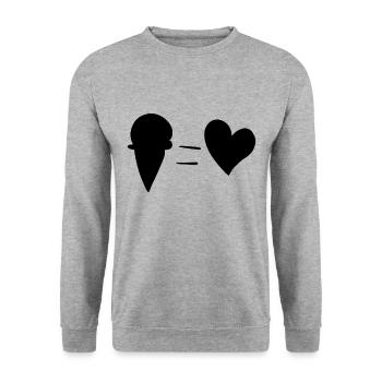 heart symbol eat ice cream summer - Unisex Sweatshirt - salt & pepper - Front - Alina (178cm) & Michal (187cm)
