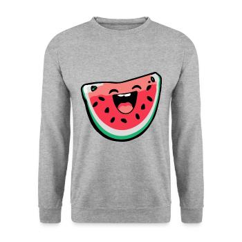Bande dessinée sur la pastèque - Sweat-shirt Unisexe - gris chiné - Devant - Alina (178cm) & Michal (187cm)