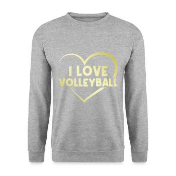 I love volleyball heart - Unisex Sweatshirt - salt & pepper - Front - Alina (178cm) & Michal (187cm)