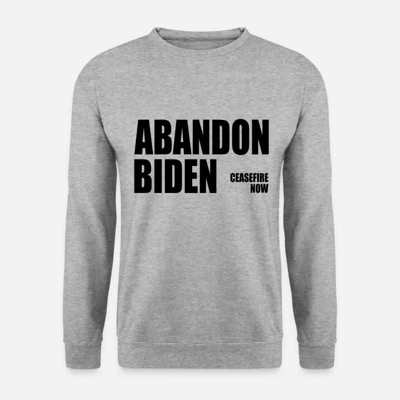 Abandon biden - Unisex Pullover - Weißgrau meliert