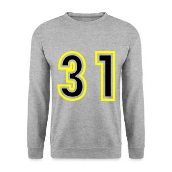 31 Nombre Collège - Sweat-shirt Unisexe - gris chiné - Devant - Alina (178cm) & Michal (187cm)