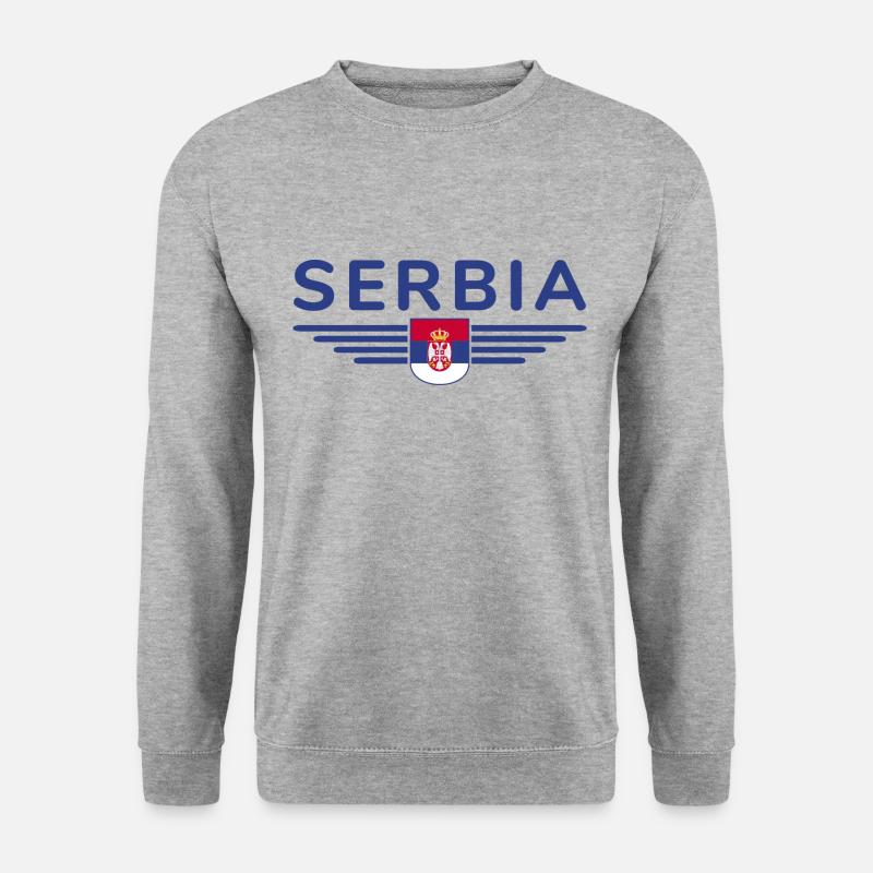 Serbien Design – Stolz und Leidenschaft - Unisex Pullover - Weißgrau meliert