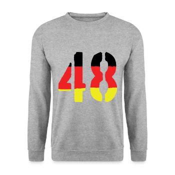 48 Symbole numérique Allemagne - Sweat-shirt Unisexe - gris chiné - Devant - Alina (178cm) & Michal (187cm)