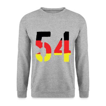 54 Symbole numérique Allemagne - Sweat-shirt Unisexe - gris chiné - Devant - Alina (178cm) & Michal (187cm)