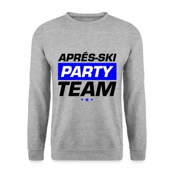 Apres Ski Party Team - Unisex Pullover - Weißgrau meliert - Vorne - Alina (178cm) & Michal (187cm)
