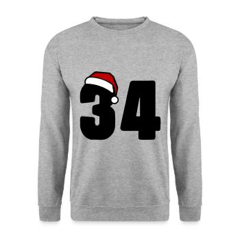34 Numéro Noël - Sweat-shirt Unisexe - gris chiné - Devant - Alina (178cm) & Michal (187cm)