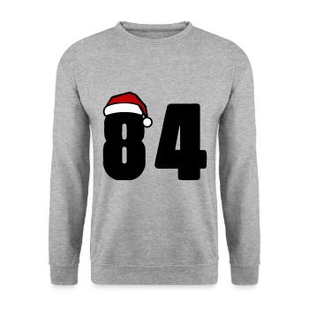 84 Number Christmas - Unisex Sweatshirt - salt & pepper - Front - Alina (178cm) & Michal (187cm)