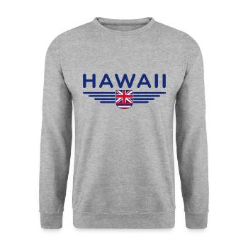 Hawaii Fan T-Shirt – Aloha Style - Unisex Sweatshirt - salt & pepper - Front - Alina (178cm) & Michal (187cm)