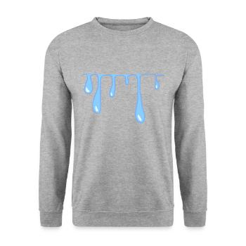 wasser tropfen schleim linie muster - Unisex Pullover - Weißgrau meliert - Vorne - Alina (178cm) & Michal (187cm)