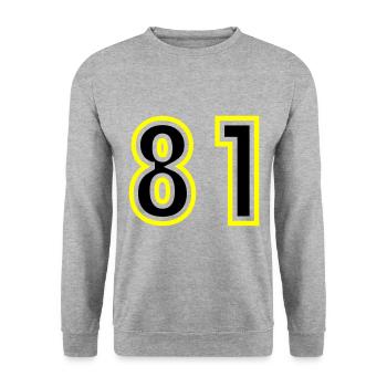 81 Number College - Unisex Sweatshirt - salt & pepper - Front - Alina (178cm) & Michal (187cm)