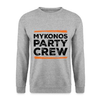 Mykonos Party Crew - Unisex Pullover - Weißgrau meliert - Vorne - Alina (178cm) & Michal (187cm)