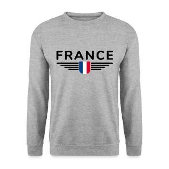 I Love France Elegance Style Design Outfits - Unisex Sweatshirt - salt & pepper - Front - Alina (178cm) & Michal (187cm)
