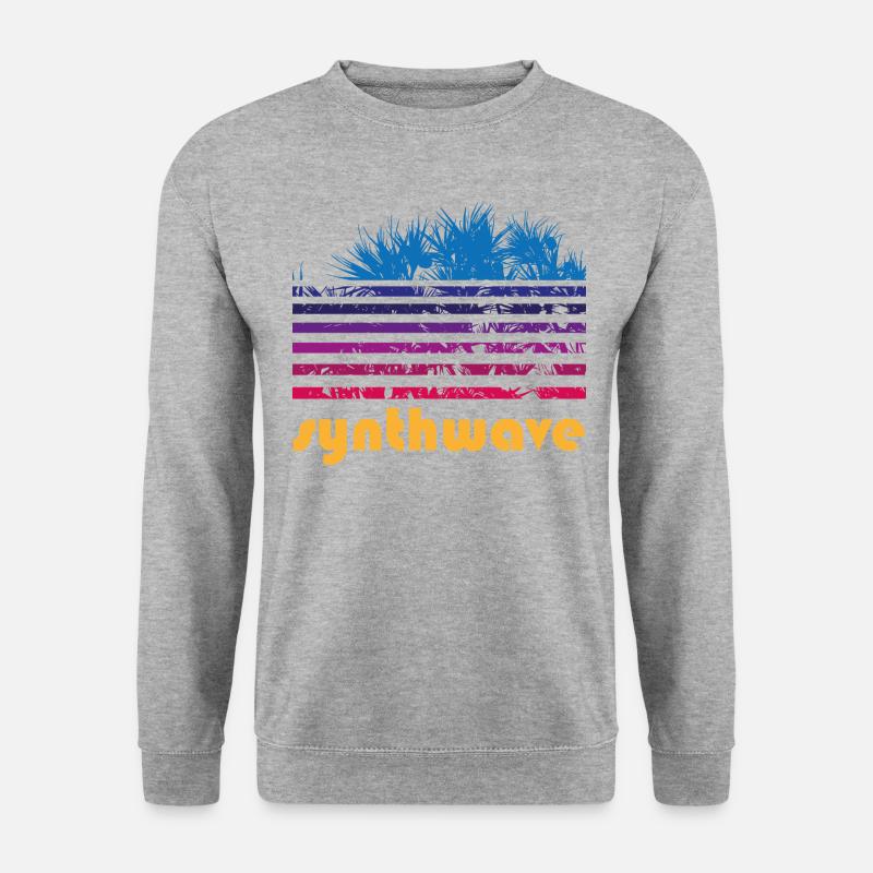 synthwave pandanus - Sweat-shirt Unisexe - gris chiné