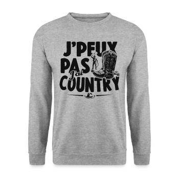 Je Peux Pas J'ai Country Cowboy Western Cadeau - Sweat-shirt Unisexe - gris chiné - Devant - Alina (178cm) & Michal (187cm)