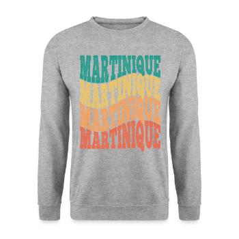schöne Idee eines originellen Geschenks aus Martinique - Unisex Pullover - Weißgrau meliert - Vorne - Alina (178cm) & Michal (187cm)