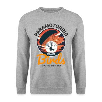 Motorschirmpilot Motorschirm Motorschirm - Unisex Pullover - Weißgrau meliert - Vorne - Alina (178cm) & Michal (187cm)