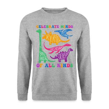 Celebrate Minds Of All Kinds - Autism Awareness - Sweat-shirt Unisexe - gris chiné - Devant - Alina (178cm) & Michal (187cm)