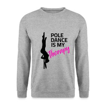 Pole Dance is my Therapy - Unisex Sweatshirt - salt & pepper - Front - Alina (178cm) & Michal (187cm)