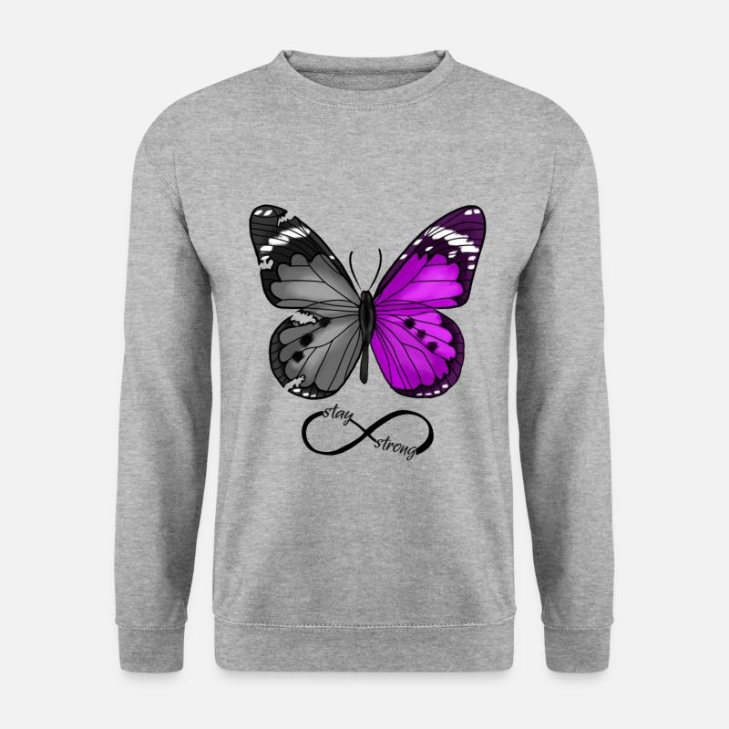 Butterfly - Stay Strong - Unisex Pullover - Weißgrau meliert