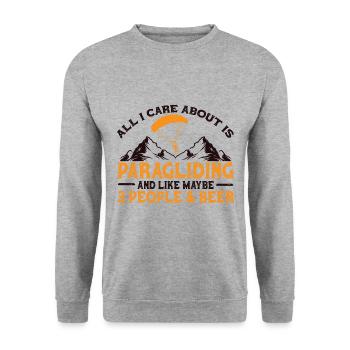 J’aime le parapente Et Peut-être Drôle De Dicton - Sweat-shirt Unisexe - gris chiné - Devant - Alina (178cm) & Michal (187cm)