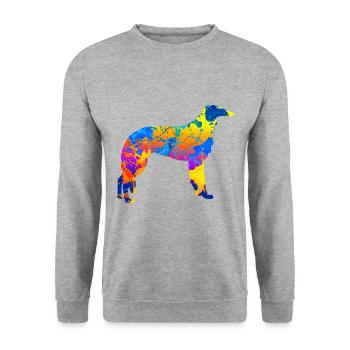 Borzoi Dog Dog - Unisex Sweatshirt - salt & pepper - Front - Alina (178cm) & Michal (187cm)