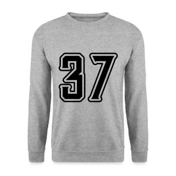 Symbole numérique 37 - Sweat-shirt Unisexe - gris chiné - Devant - Alina (178cm) & Michal (187cm)
