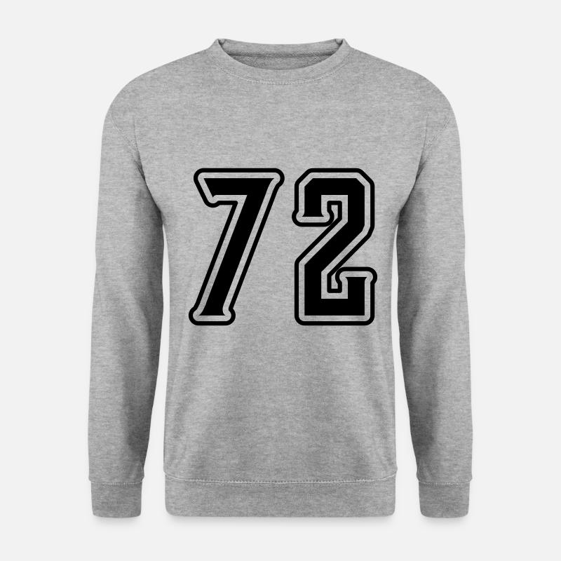 72 Zahl Symbol - Unisex Pullover - Weißgrau meliert