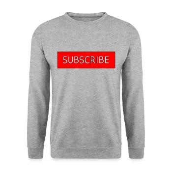 Subscribe - Unisex Pullover - Weißgrau meliert - Vorne - Alina (178cm) & Michal (187cm)