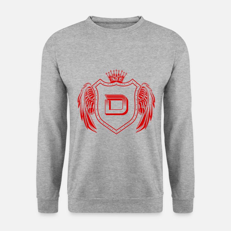 D Buchstabe Wappen - Unisex Pullover - Weißgrau meliert
