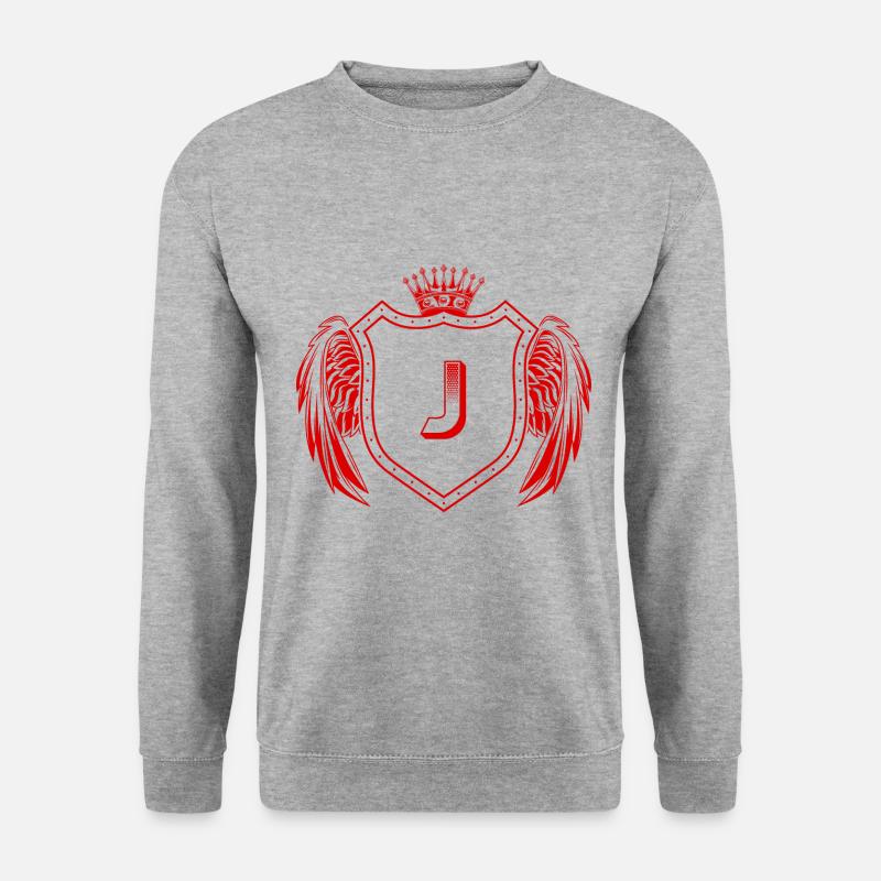 J Buchstabe Wappen - Unisex Pullover - Weißgrau meliert