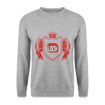 Q Lettre Armoiries - Sweat-shirt Unisexe - gris chiné - Devant - Alina (178cm) & Michal (187cm)