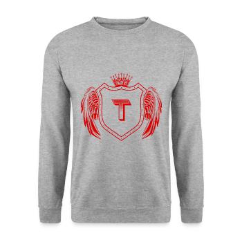 Armoiries de la lettre T - Sweat-shirt Unisexe - gris chiné - Devant - Alina (178cm) & Michal (187cm)