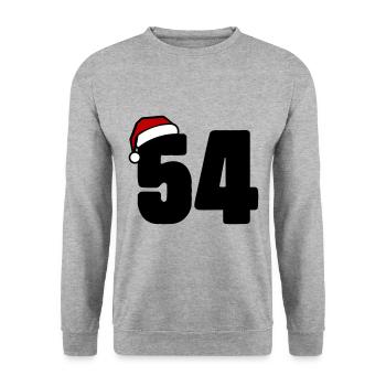 54 Numéro Noël - Sweat-shirt Unisexe - gris chiné - Devant - Alina (178cm) & Michal (187cm)