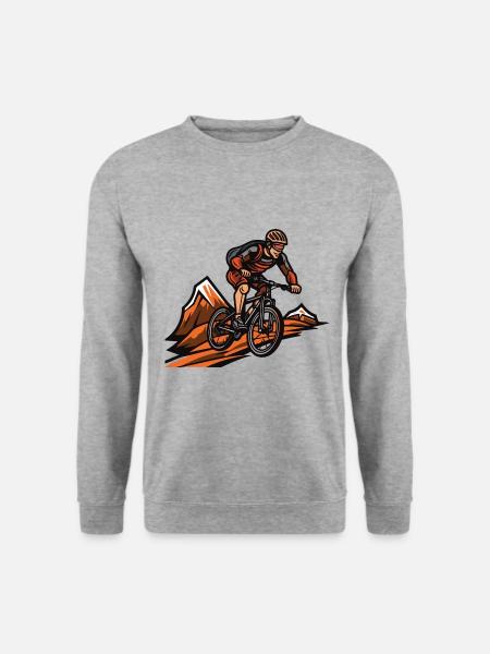Mountainbiker Sport Mountainbike - Unisex Pullover - Weißgrau meliert