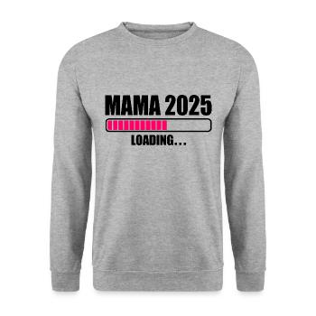 Mama 2025 - Unisex Pullover - Weißgrau meliert - Vorne - Alina (178cm) & Michal (187cm)
