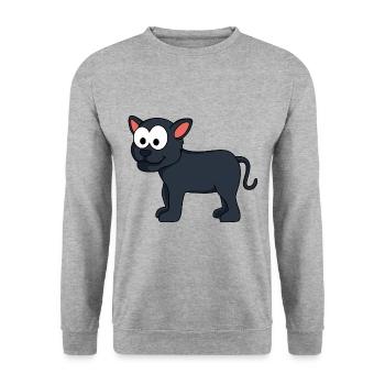 Panther Comic Animal - Sweat-shirt Unisexe - gris chiné - Devant - Alina (178cm) & Michal (187cm)