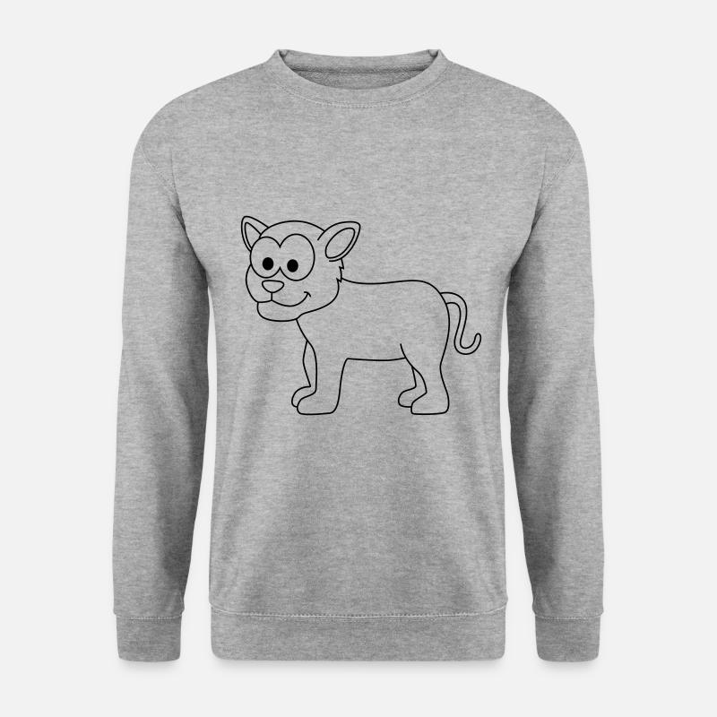 Panther Comic Tier - Unisex Pullover - Weißgrau meliert