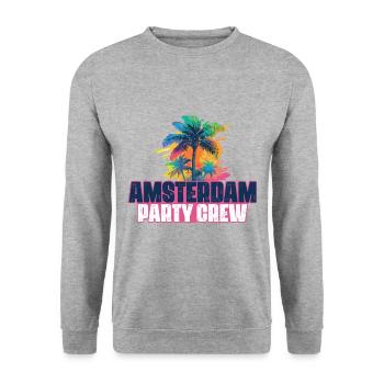 Vacances de l’équipage de fête à Amsterdam - Sweat-shirt Unisexe - gris chiné - Devant - Alina (178cm) & Michal (187cm)