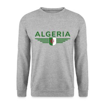 Algeria Design – Pride of North Africa - Unisex Sweatshirt - salt & pepper - Front - Alina (178cm) & Michal (187cm)