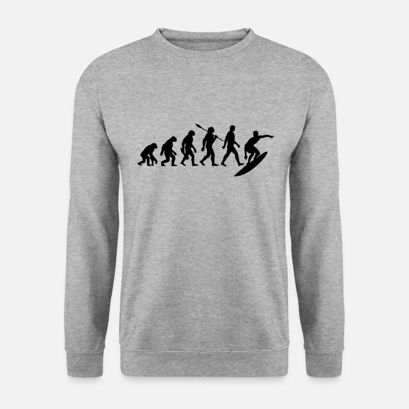 Evolution Surfer - Surfing - Surfboard - Unisex Sweatshirt - salt & pepper